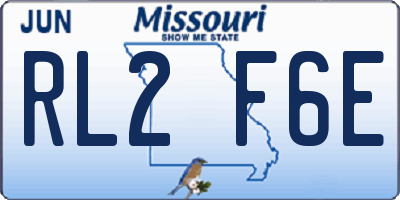 MO license plate RL2F6E