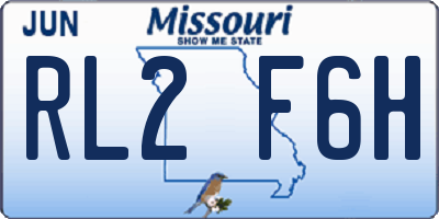 MO license plate RL2F6H