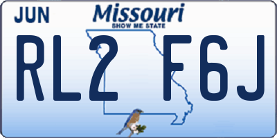 MO license plate RL2F6J