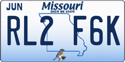MO license plate RL2F6K