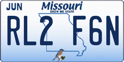 MO license plate RL2F6N