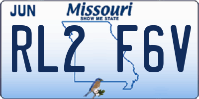 MO license plate RL2F6V