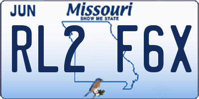 MO license plate RL2F6X