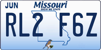 MO license plate RL2F6Z