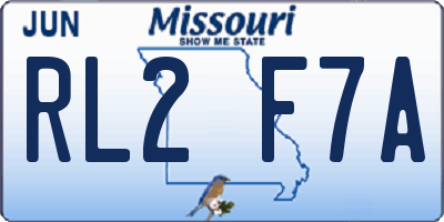 MO license plate RL2F7A