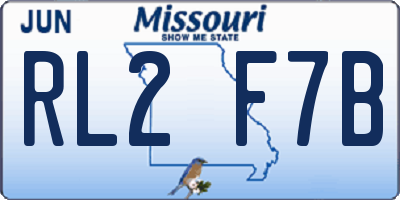 MO license plate RL2F7B