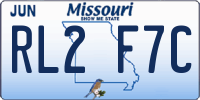 MO license plate RL2F7C