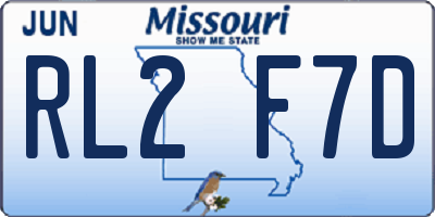 MO license plate RL2F7D