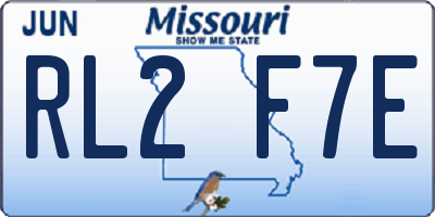 MO license plate RL2F7E