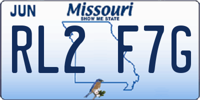 MO license plate RL2F7G