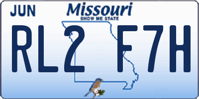 MO license plate RL2F7H