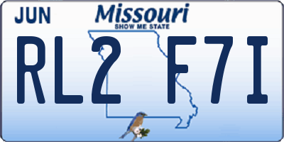 MO license plate RL2F7I