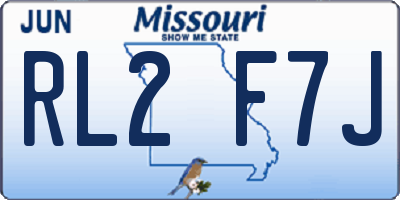 MO license plate RL2F7J