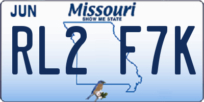 MO license plate RL2F7K