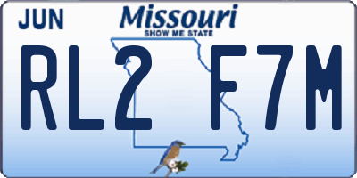 MO license plate RL2F7M