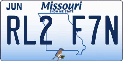 MO license plate RL2F7N