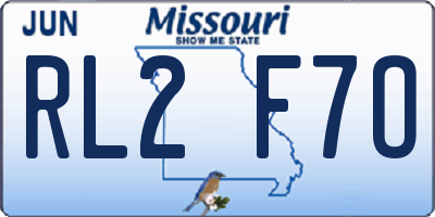 MO license plate RL2F7O