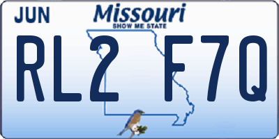 MO license plate RL2F7Q