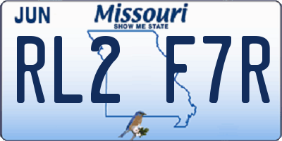MO license plate RL2F7R