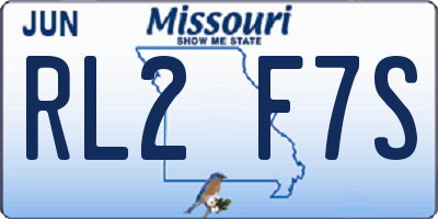 MO license plate RL2F7S