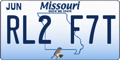 MO license plate RL2F7T
