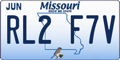 MO license plate RL2F7V