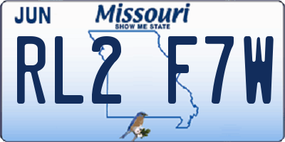 MO license plate RL2F7W