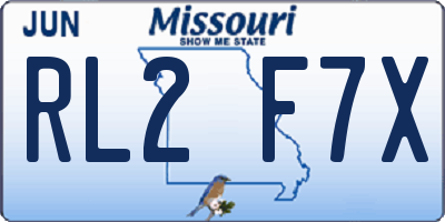 MO license plate RL2F7X