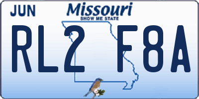 MO license plate RL2F8A