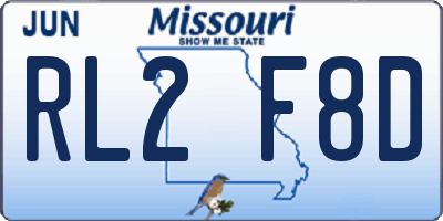 MO license plate RL2F8D
