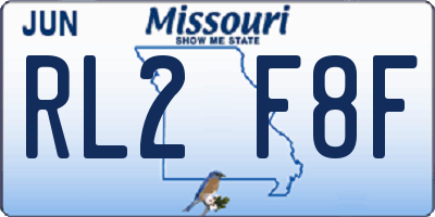 MO license plate RL2F8F