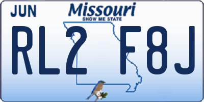 MO license plate RL2F8J