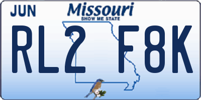 MO license plate RL2F8K