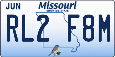 MO license plate RL2F8M