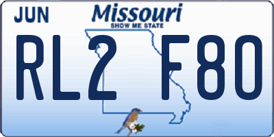 MO license plate RL2F8O