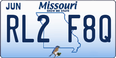 MO license plate RL2F8Q