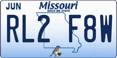 MO license plate RL2F8W