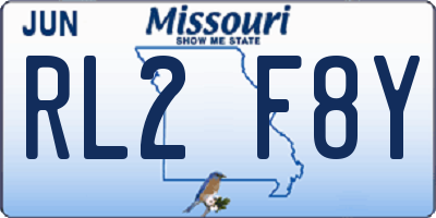MO license plate RL2F8Y