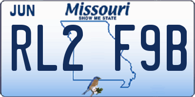 MO license plate RL2F9B
