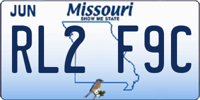 MO license plate RL2F9C