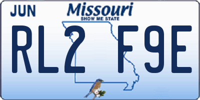 MO license plate RL2F9E