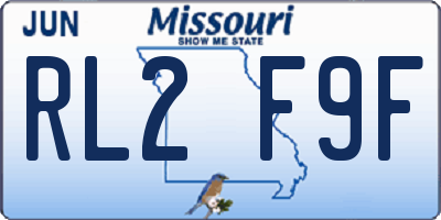MO license plate RL2F9F