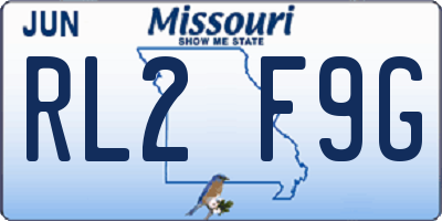 MO license plate RL2F9G