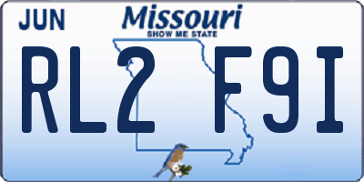 MO license plate RL2F9I