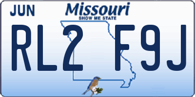 MO license plate RL2F9J