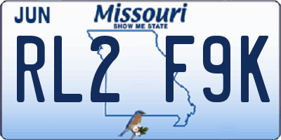 MO license plate RL2F9K
