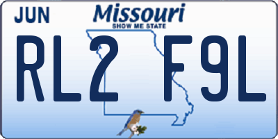 MO license plate RL2F9L