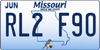 MO license plate RL2F9O