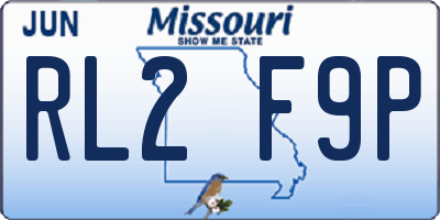 MO license plate RL2F9P