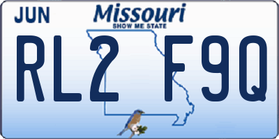 MO license plate RL2F9Q